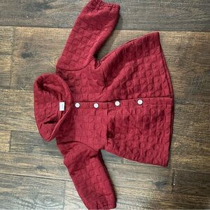 Red Quilted Hooded Jacket